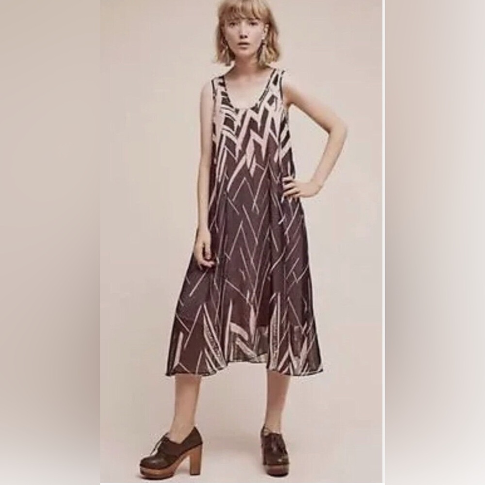 Floreat Black and Tan Midi Sundress